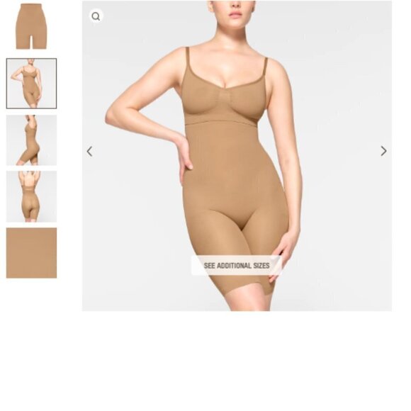 SKIMS Nude SEAMLESS SCULPT HIGH-WAISTED ABOVE THE KNEE SHORT Size xxs/xsmall - Picture 1 of 3